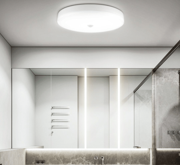 LED-loftslampe med bevægelsessensor, IP54 vandtæt