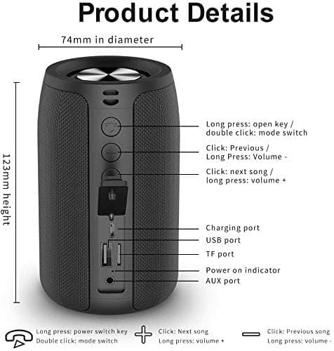Mini kannettava langaton Bluetooth-kaiutin ulko- ja matkakäyttöön