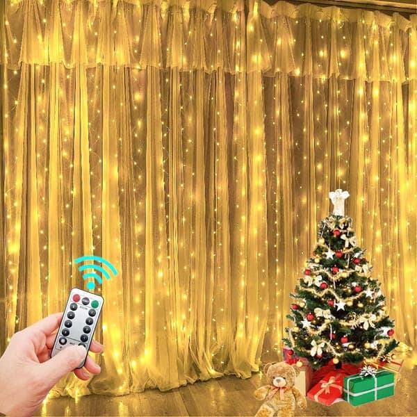 Gardinstängslampor, 3M*3M Sovrum LED USB Varm Färg Gardin Li