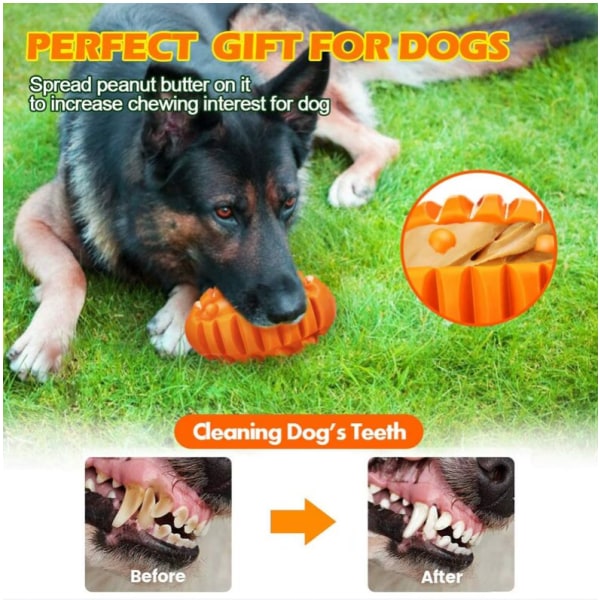 Uforgjengelig hundeleke Hundeleke Ball Hundetyggeleke Robust gummilyd Ball med for små mellomstore store hunder 10,5 cm oransje