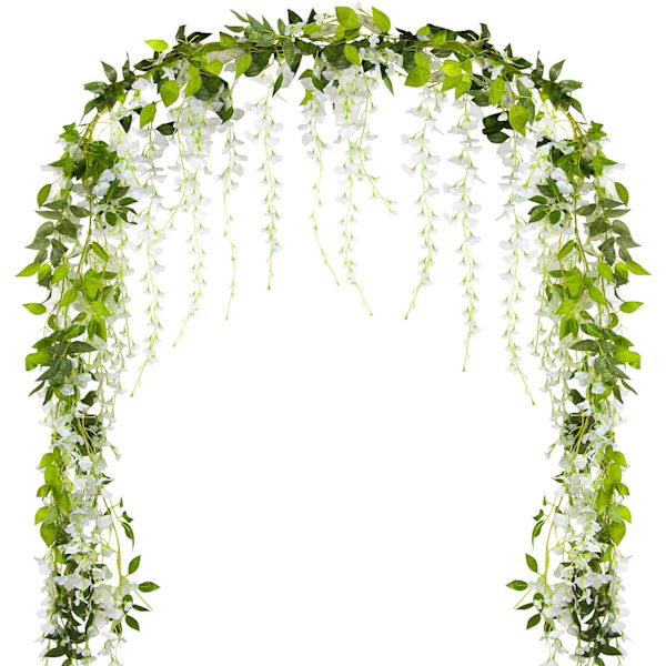 2 stk * 2 m kunstige planter utendørs Wisteria girlander hengende hvit