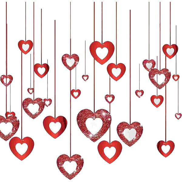 100 Red Heart Ceiling Garlands Riippuvat koristeet, Decorative Sp