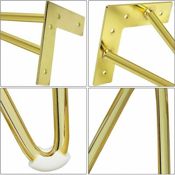 Set med 4 10 cm guldmetallmöbelben för skåp TV-stativ Dres
