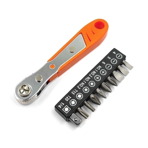 Skralle Skrutrekkersett 10 PCS 110Mm, 1/4\" Mini Skralle Nøkler