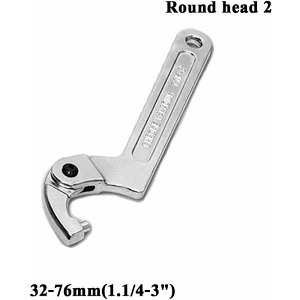 Chrome Vanadium Justerbar C-nøkkel 32-76mm - Rund Spiss