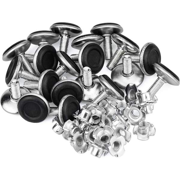 20-pack justerbara möbelfötter, T-mutter nivelleringsfot M8x20x
