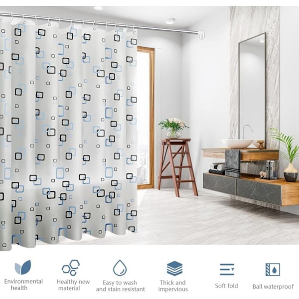 200x200cm bruseforhæng, bruseforhængsfor med kroge og loo
