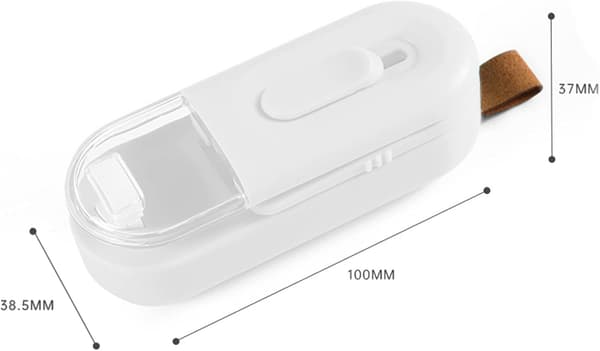2 i 1 Mini Sealer (Hvit), Bærbar Plastpose Sealer Pose Sealer