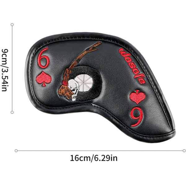 Golfhuvudskydd - 9 Skull Golftillbehör med matchande numrerade