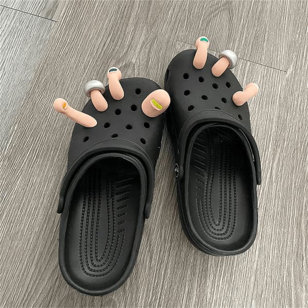 1 sett sko tå charms Clog dekorasjon, Crocs tilbehør