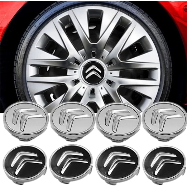 4 × 60mm Bilnavsenterdeksler for Citroen C3 C4 C5 Elysee Berling