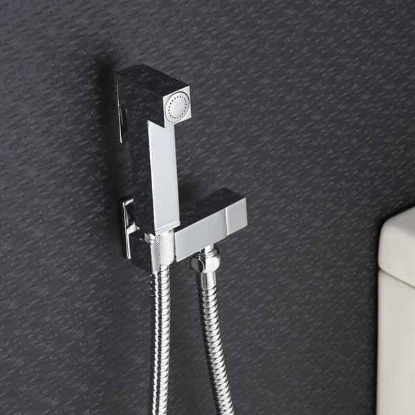 Komplett set av mässing, silver toalett handdusch, koppar vinkel va