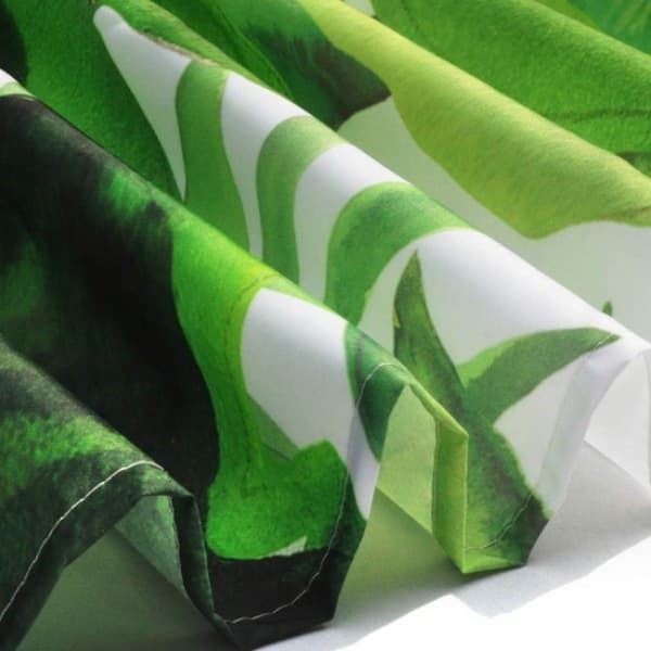 180 cm x 200 cm hög tropisk grönbladig duschdraperi - Perfekt