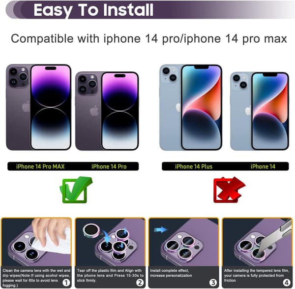 Bakre kameraskydd för iPhone 14 Pro/14 Pro Max Photo Protecto