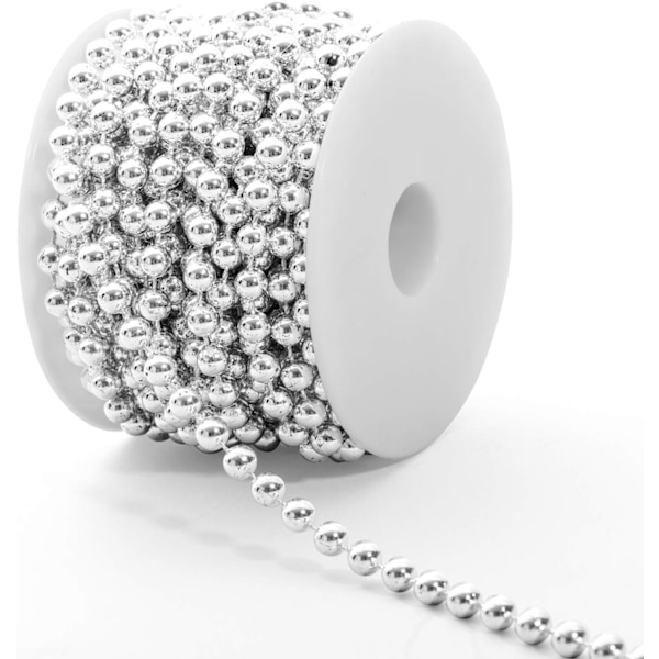 6mm x12m Pärlband (Silver) Girlang Halsband Bröllopsdekoration
