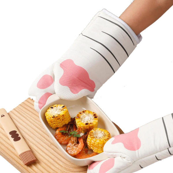 1 par (vita) ugnshandskar, kökshandskar, grillhandske, värme