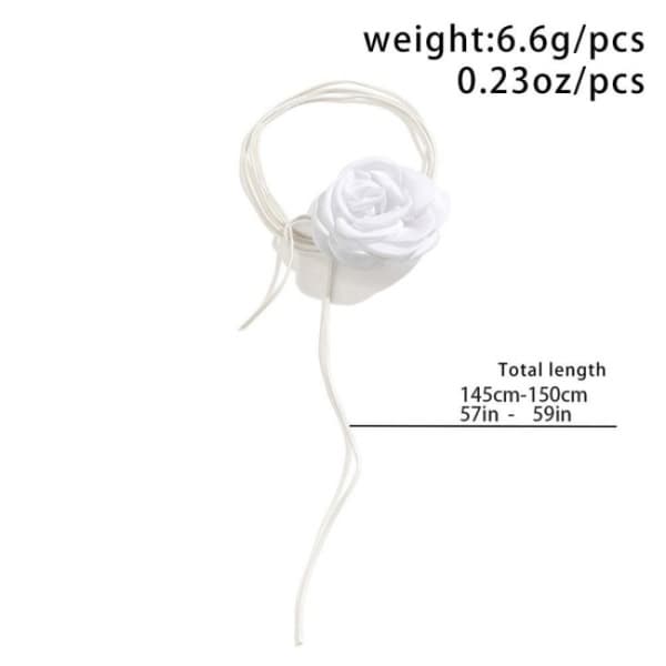 Hvid 145-150CM Rose Multifunktionel Rem Rose Halskæde