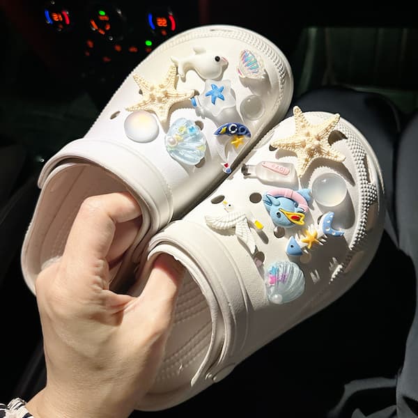15 stk. havskalsstjerner Skotilbehør til Croc Charms til tee