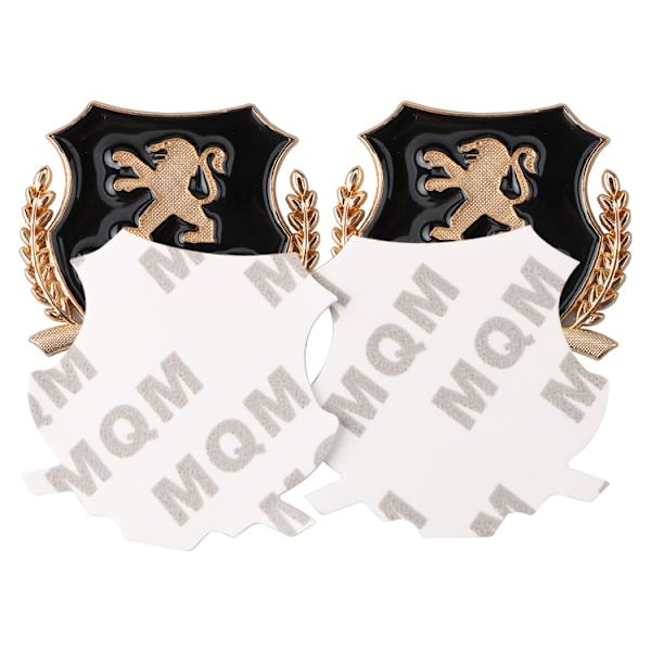 2 stk. 3D-metallklistremerker for bil, sidevindu, bakluke, emblem