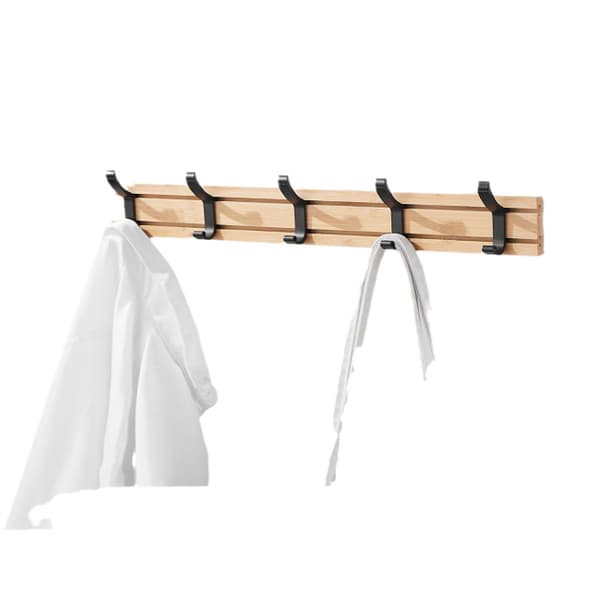 5-pack bambu väggkrok flyttbar aluminium klädhängare väggmonterad C