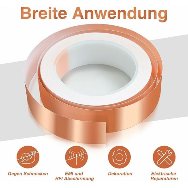 1 stk. Kobbertape mod snegle, 30 mm x 30 m Sneglebarriere Protec