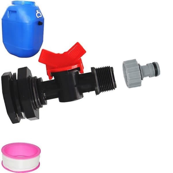 1 stk Ibc vanntank med S60x6 adapterventil og 3/4-Yvan (kran pål