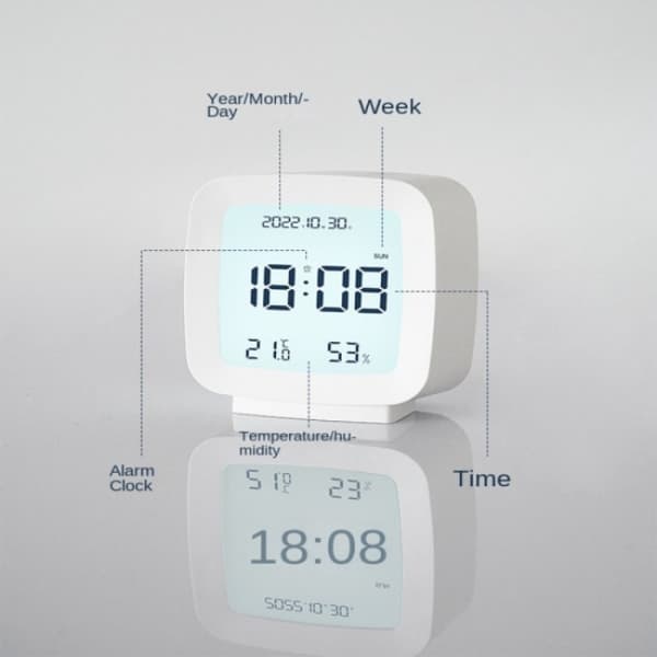 Barn Søvntrening LED Nattlys Temperaturdisplay Alarm