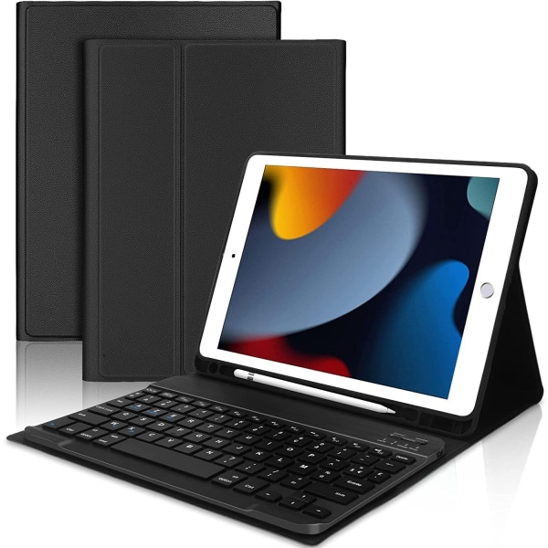 1-delt tastaturveske (svart) for iPad 10.2 9/8/7. generasjon (2