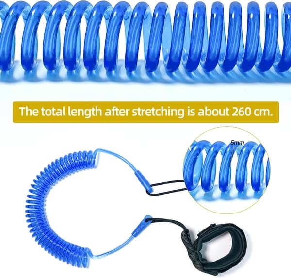 10 tommer Surfboard Leash, Elastisk Surf Reb, Surfboard Leash Fod