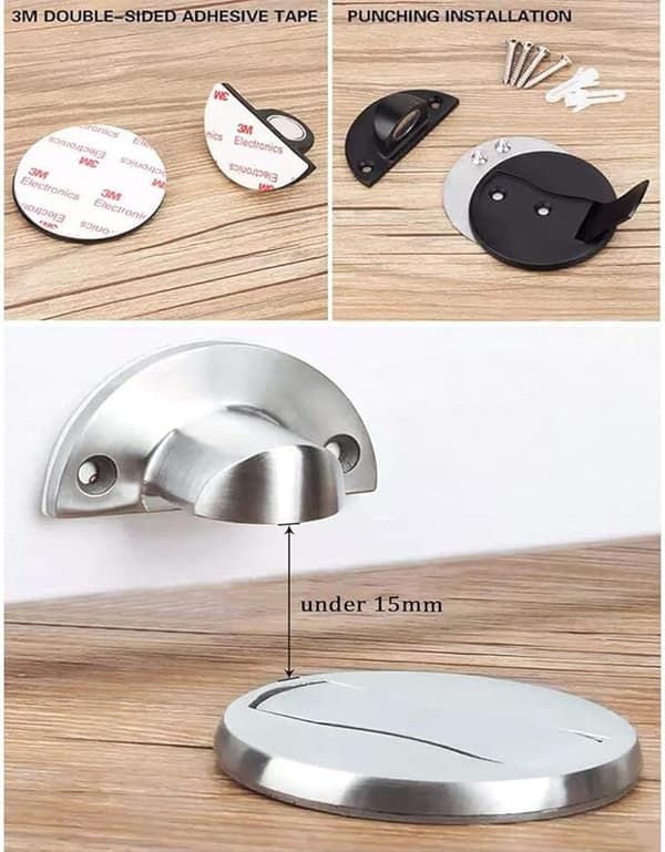 Magnetisk dörrstopp, borstad satin nickel magnetisk dörrstopp
