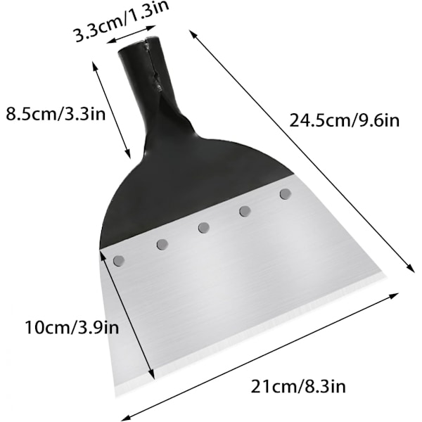 1 stk Multifunksjonell hagerengjøringsspade i stål 21,5 cm flat spade