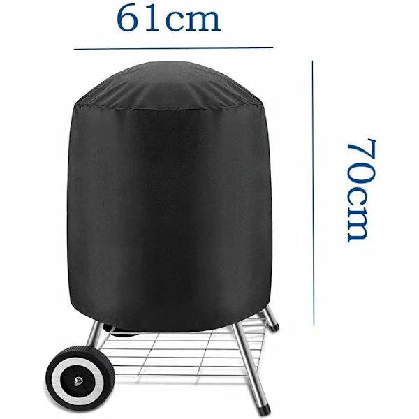 Vattentätt grillöverdrag, (61 × 70 cm) Grillöverdrag, Grillöverdrag för utomhusgrill, Testessuto Oxford 210D, UV-beständigt grillöverdrag med vindskyddad sidorem