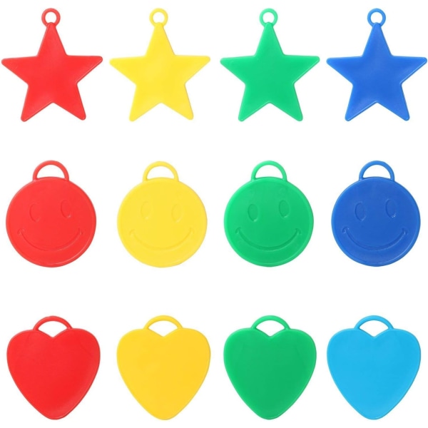 20 vikter för heliumballonger Olika former och färger Stars He