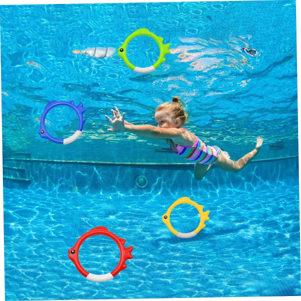 Diving toys four colors small fish ring