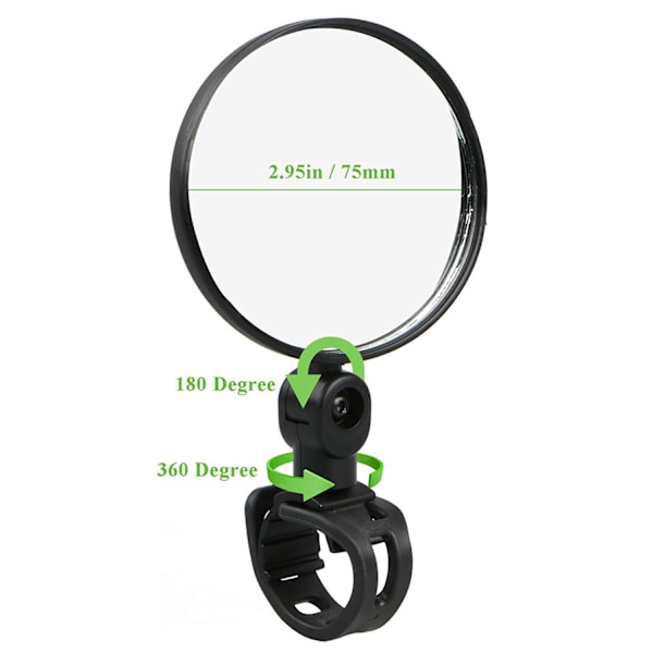 Cykel Spejle, 2 Vidvinkel Cykel Spejle 360° Roterbar Justerbar