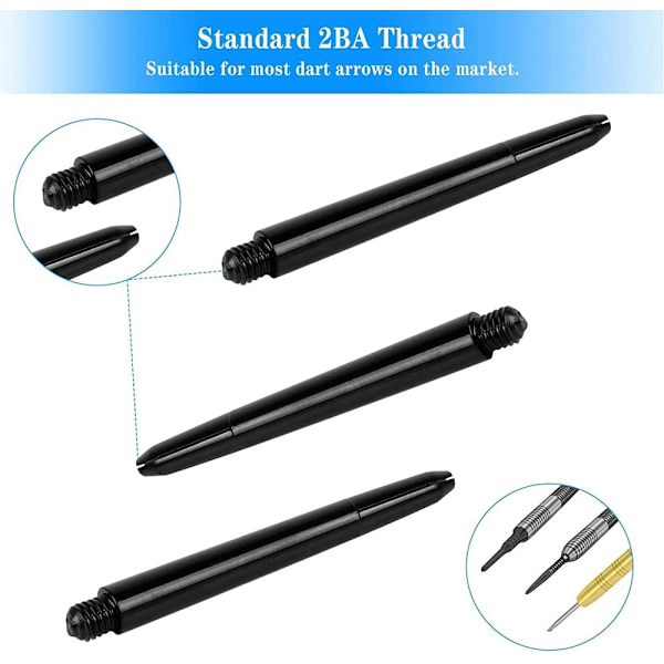 100 stk. 2BA sorte dartpile 48mm (sorte) mellem dartpile rake S