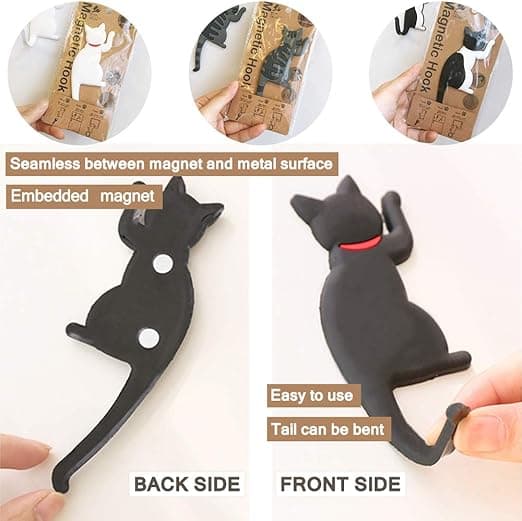 6 st kattformade kylskåpsmagneter för kök, kontor, fotomemo, rum
