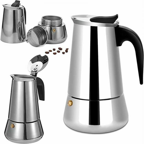 200 ml rustfrit stål italiensk Moka kaffekande, stor mavemodel til
