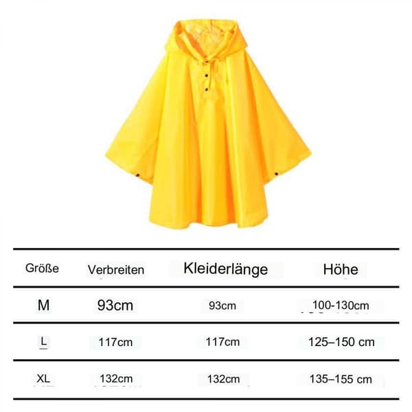 (Orange L) Barn poncho enfärgad regnrock jacka söt regn