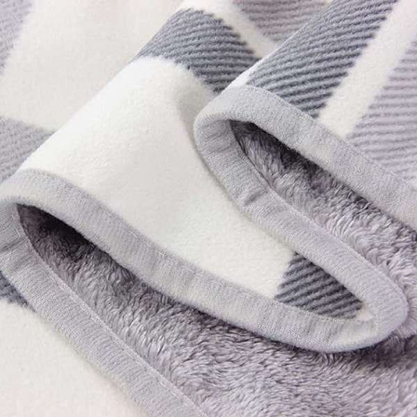1 st kvinnors fleece poncho rutig fleece sjal cape (grå) vinter