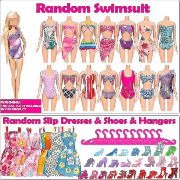 50 stk/sett Barbie Dukke Klær Sko Smykker Klestilbehør D