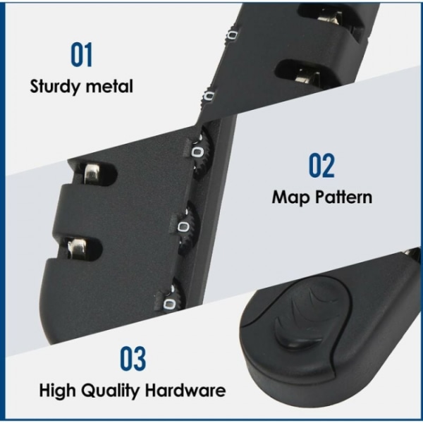 Kuffert Sikkerhedslås, Bagage Kombinationslås, 3-cifret Kombinationslås
