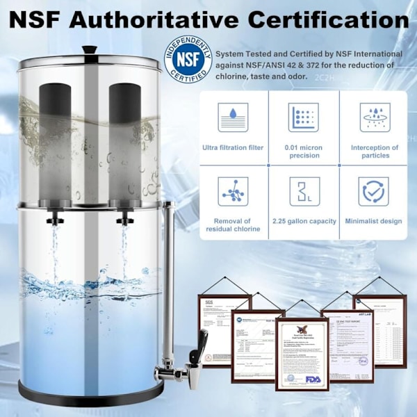 2-pack NSF/ANSI 42 och 372 certifierade vattenfilter ersätter Berkey