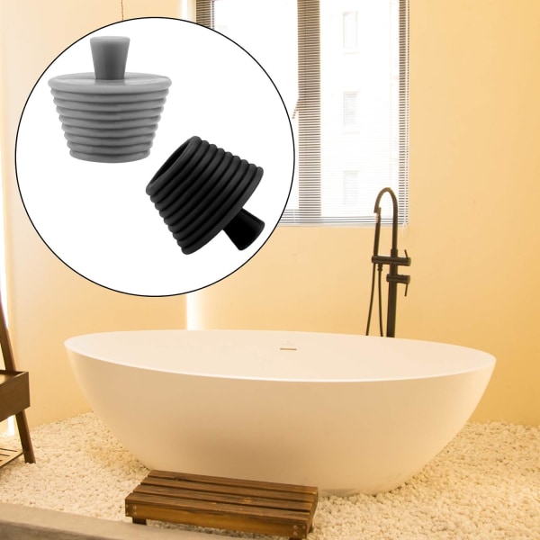 (Svart, Grå) 2PCS Universal Badekarpropp, Baderomsavløpsstopp