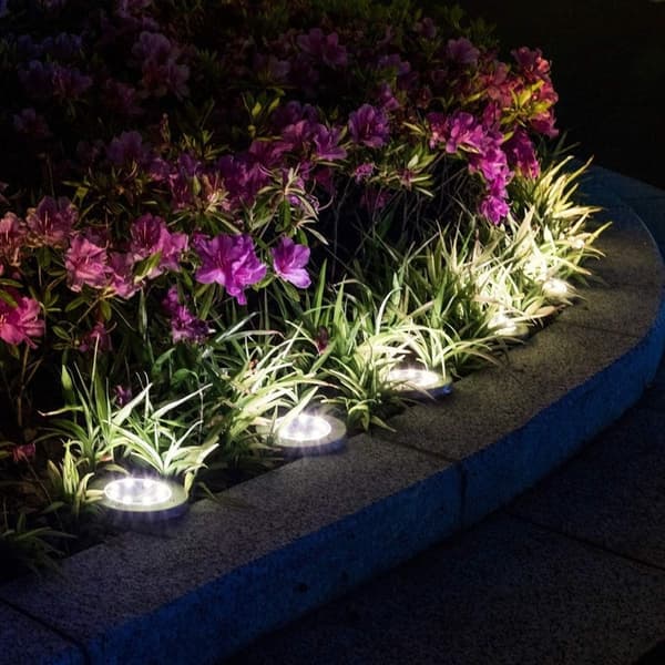 4PCS Solcelle Jordlampe 8 Lys Utendørs Vanntett IP65 Solcelle Sti