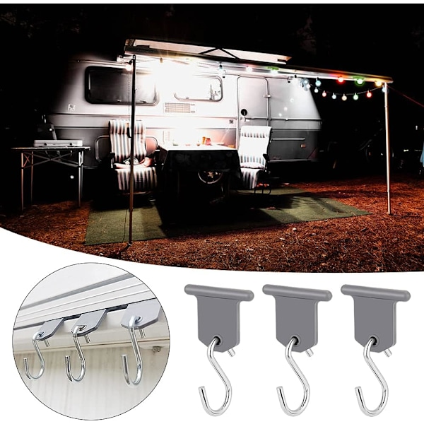 16 par campingvognsmarkise kroge RV markise tilbehør S-formet