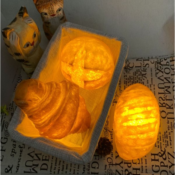 Night Light Croissant Bread Lamp, Croissant Cross Bag, Ambient Li
