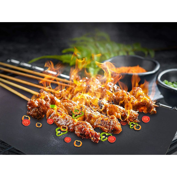 Grillmatte for grill, grillark 50x40 cm, sett med 5 grillmatter