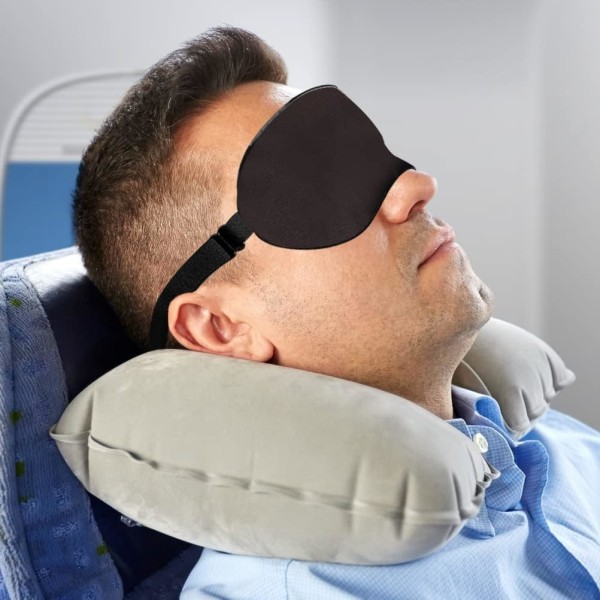 Pakke med 2 Natmaske, Ultra-Soft Silk Sleep Mask Eye Mask Eye Cov