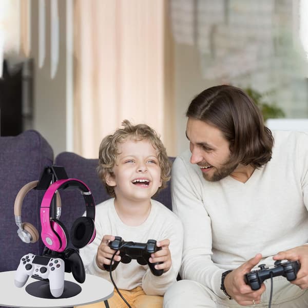 1 stk. Universal Hovedtelefon og Controller Holder (Sort), Gamepad
